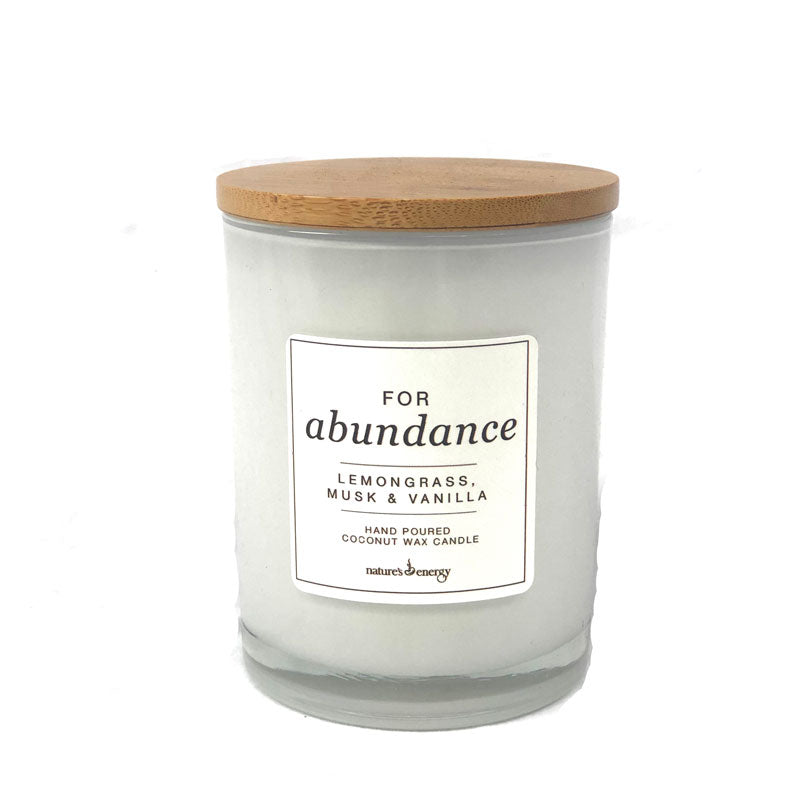 Candle - For Abundance Lemongrass, Musk & Vanilla
