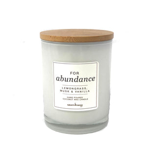 
                
                    Load image into Gallery viewer, Candle - For Abundance Lemongrass, Musk &amp;amp; Vanilla
                
            